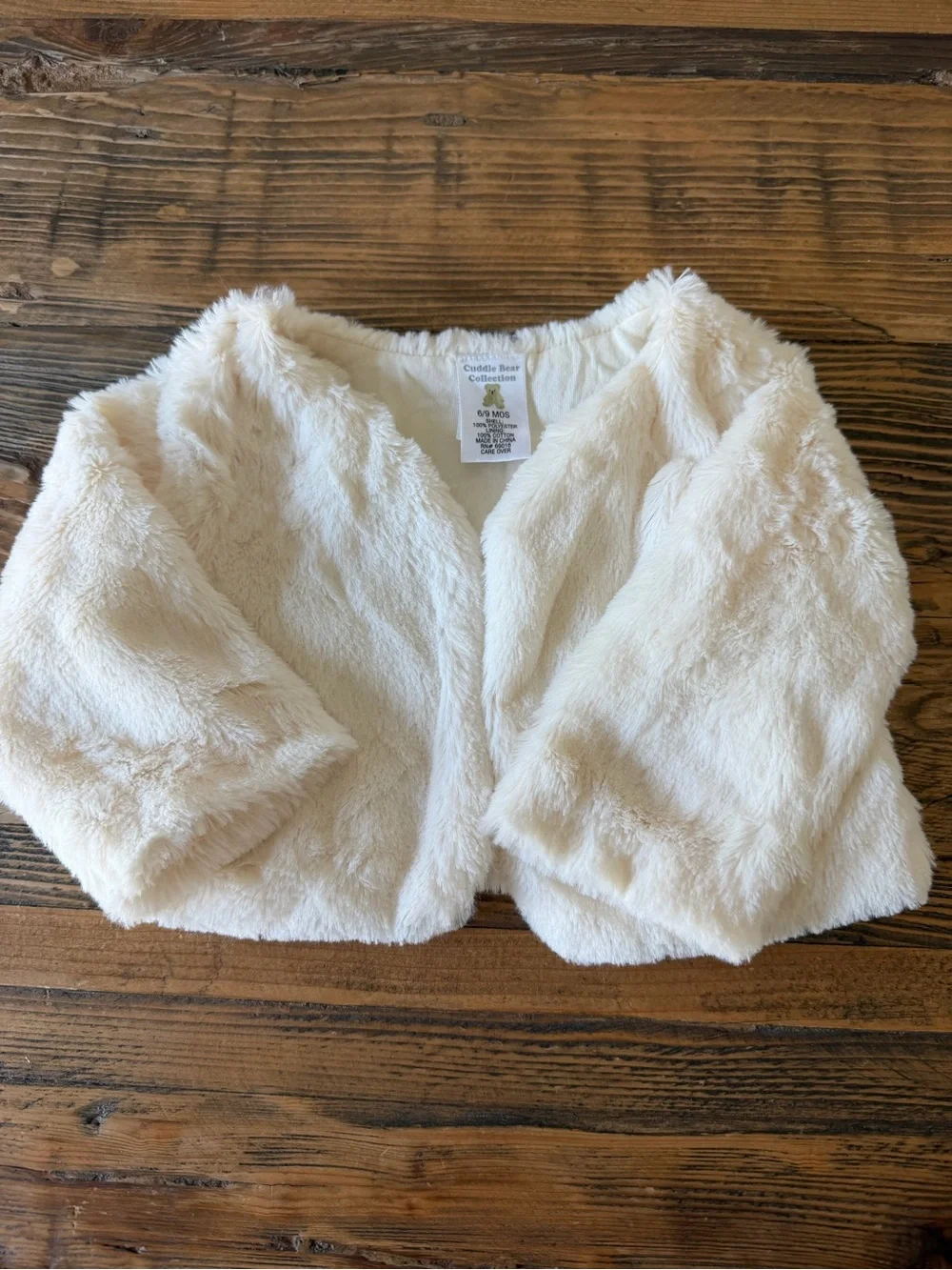 Cream Faux Fur Baby Jacket 6-9 MONTHS